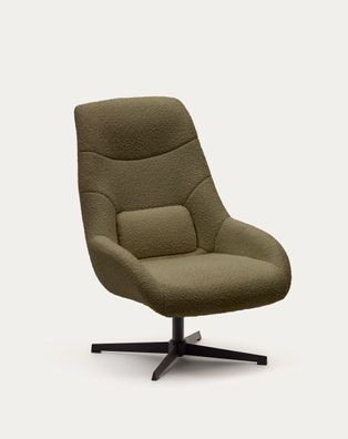 Drehsessel Celida 76 x 91,5 x 103 cm Bouclé, Stahl grün Sitzgarnitur Wohnzimmer