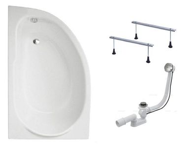 Badewanne Eckwanne Acryl MIKI 145x85 Links Weiß | Ablauf & Füße GRATIS !