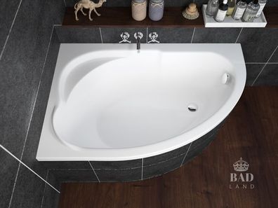 Badewanne Eckwanne Acryl Standard 130x85 Links Weiß Styropor | Ablauf & Füße GRATIS !