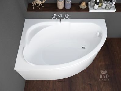 Badewanne Eckwanne Acryl Standard 130x85 Links AcrylSchürze | Ablauf & Füße GRATIS !