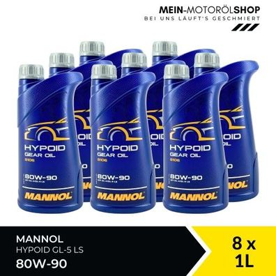 Mannol Hypoid Gear Oil Getriebeöl 80W-90 GL-4/GL-5 LS 8x1 Liter