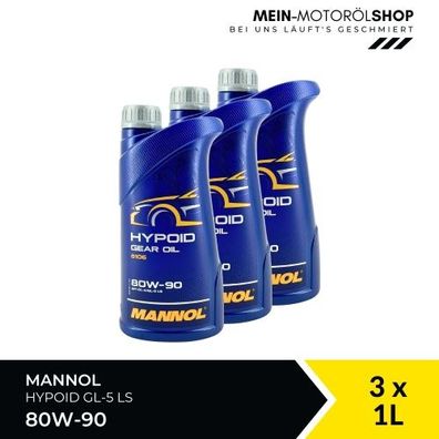 Mannol Hypoid Gear Oil Getriebeöl 80W-90 GL-4/GL-5 LS 3x1 Liter