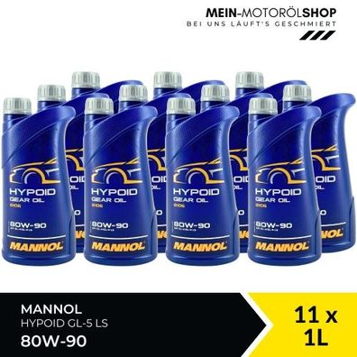 Mannol Hypoid Gear Oil Getriebeöl 80W-90 GL-4/GL-5 LS 11x1 Liter