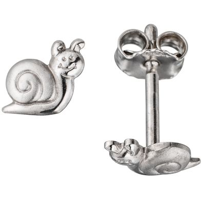 Kinder Ohrstecker Schnecke 925 Sterling Silber teil matt Ohrringe Kinderohrringe