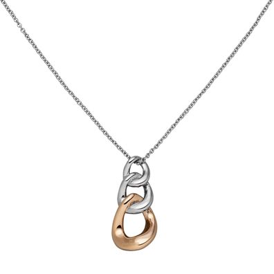 Collier Edelstahl rotgoldfarben beschichtet 45 cm Karabiner