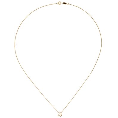 Collier Halskette mit Anhänger Schmetterling 375 Gold Gelbgold 42 cm