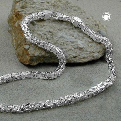 Kette 6mm Königskette vierkant glänzend Silber 925 60cm