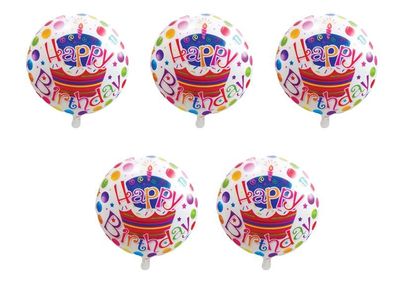 5x Folienballon Happy Birthday Heliumballon Luftballon Geburtstag Kindergeburtstag