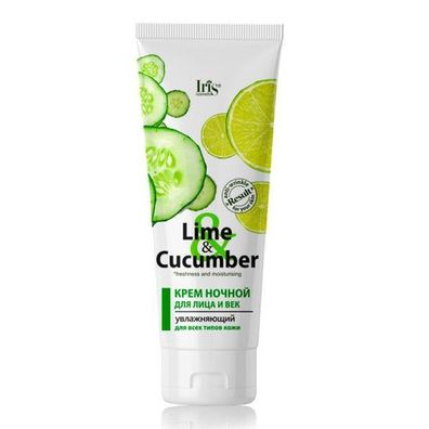 IRIS Lime&Cucumber Feuchtigkeits Nachtcreme für Gesicht + Augenlider 75 ml