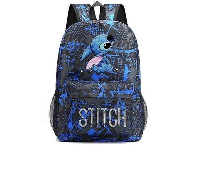 Stitch Rucksack Schwarz Sternenhimmel Große Kapazität Schüler Schultasche Gezeiten