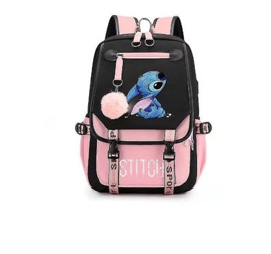 Stitch USB Wiederaufladbare Schultasche Student Rucksack