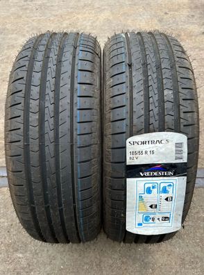 2x Sommerreifen 185/55 R15 82V Vredestein Sportrac 5 DOT15 NEU