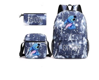 Lilo & Stich Rucksack Dreiteiliges Set Schultasche