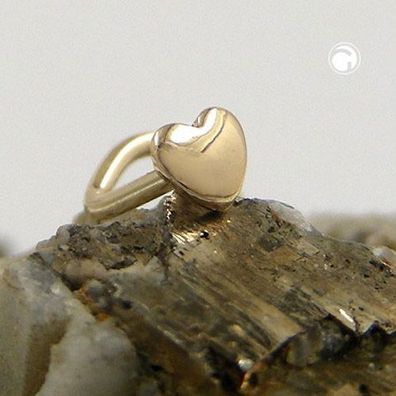 Nasenstecker 2,4mm Spirale mit kleinem Herz 18Kt GOLD