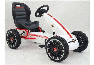 Gokart ABARTH Weiß EVA-Reifen Handbremse modernes Design Abarth Gokart Fahrzeug