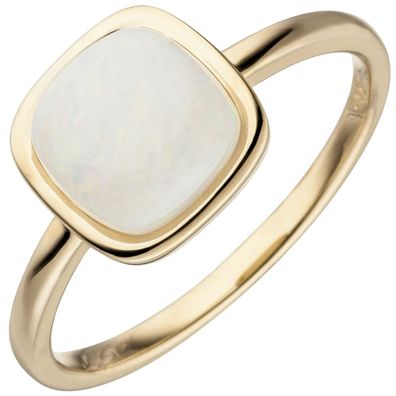 Gr. 50 - Damen Ring 585 Gold Gelbgold 1 Opal Goldring