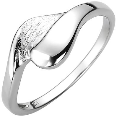 Gr. 50 - Damen Ring 925 Sterling Silber eismatt Silberring