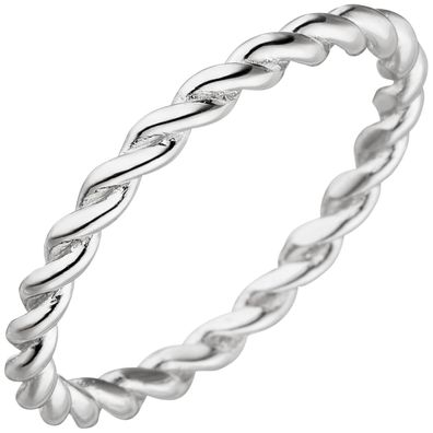 Gr. 50 - Damen Ring geflochten 925 Sterling Silber Silberring
