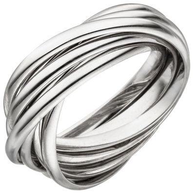Gr. 54 - Damen Ring verschlungen 925 Sterling Silber Silberring