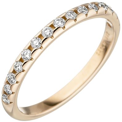 Gr. 56 - Damen Ring 585 Gold Gelbgold 15 Diamanten Brillanten Goldring Diamantri