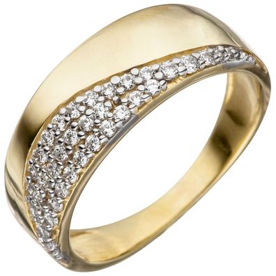 Gr. 58 - Damen Ring 333 Gold Gelbgold mit Zirkonia Goldring