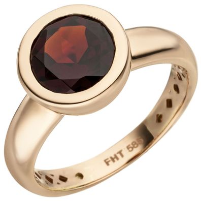 Gr. 60 - Damen Ring 585 Gold Rotgold 1 Granat rot Goldring Granatring