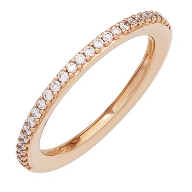 Gr. 60 - Damen Ring 585 Gold Rotgold 26 Diamanten Brillanten Diamantring Rotgold