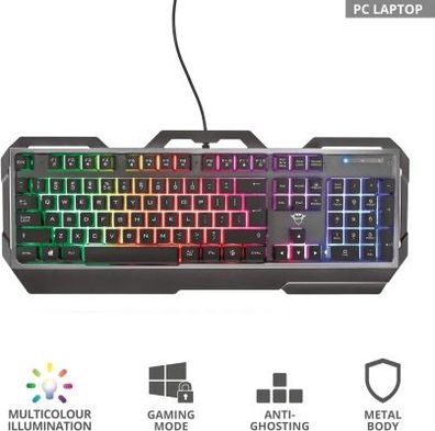 TRUST GXT856 Torac Gaming Keyboard DE