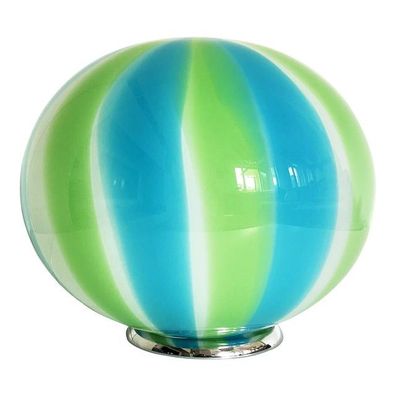 Contemporary Milky, Blue and Green Sphere Table Lamp in Murano Glass by SimoEng