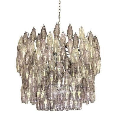 Contemporary Large Multicolor "Poliedri" Murano Glass Chandelier by SimoEng