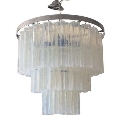 Contemporary Opalino Murano Glass "Tronchi" Chandelier by SimoEng