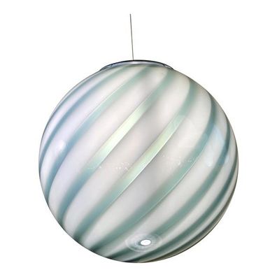 Best Contemporary Milky-Green Sphere in Murano Glass Swirl by SimoEng