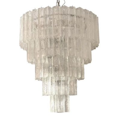 Contemporary "Square Tubes" Murano Glass Chandelier by SimoEng