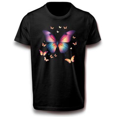 Schmetterling Transformation Natur Insekt T-Shirt 122 - 3XL Baumwolle Schmetterlinge