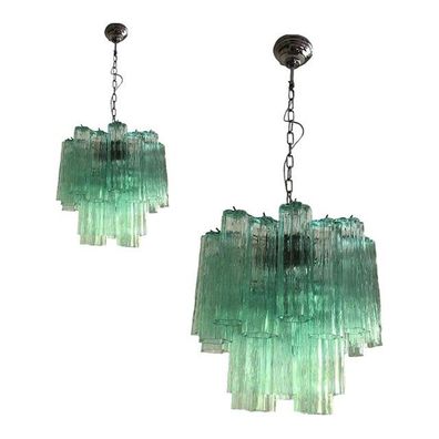 Contemporary Murano Glass Sputnik Chandeliers, Mazzega Style Lot of 2 by SimoEng