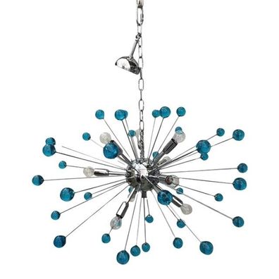 Contemporary Murano Glass Sputnik Blue Italian Handmade Chandelier by SimoEng