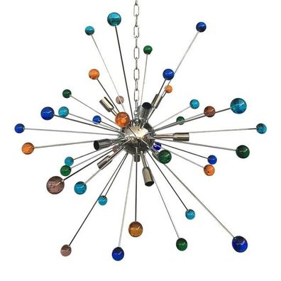 New Multicolour “Star” Murano Glass Sputnik Chandelier by SimoEng