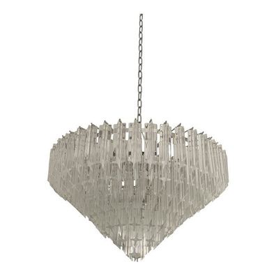 Murano Glass Sputnik Chandelier Transparent Mazzega Style by SimoEng