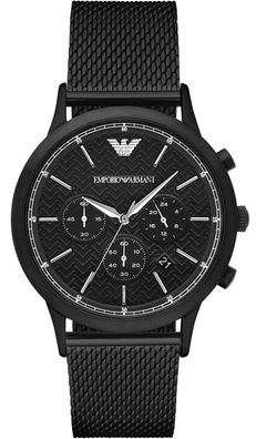 Emporio Armani AR2498 Renato 43mm Scwarz Herrenuhr NEU