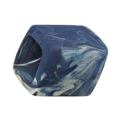 Tuchring 45x36x18mm Sechseck blau-grau-silber matt Kunststoff