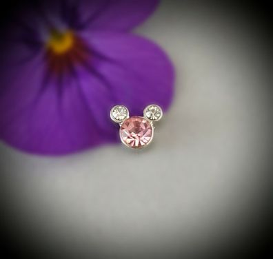 Floating-Charm-Einleger, Strass rosa/weiß - PS-CH0137