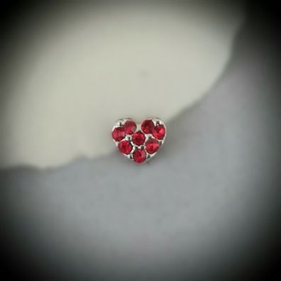 Floating-Charm-Einleger Herz, Strass rot - PS-CH0079