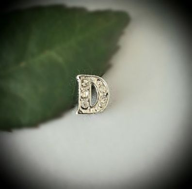 Floating-Charm-Einleger Buchstabe "D", Strass weiß - PS-CH0006