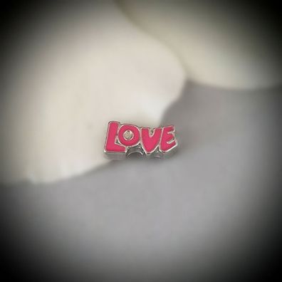 Floating-Charm-Einleger "LOVE", pink - PS-CH0167