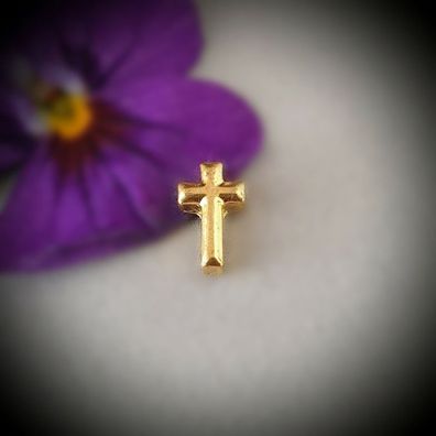 Floating-Charm-Einleger Kreuz, vergoldet - PS-CH4046