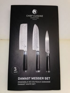 Chef Cuisine Damast Messer Set 3 teilig