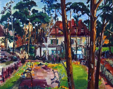 Ölgemälde um 1960 Hamburger Villa / 5883