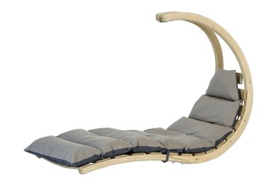 Amazonas Swing Lounger anthracite-Gartenliege aus Holz mit Kissen Hängestuhl