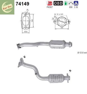 Katalysator für Nissan Qashqai 2.0 104kw, Kat, Auspuff, Euro 4