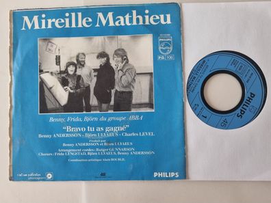 ABBA & Mireille Mathieu - Bravo tu as gagne 7'' Vinyl France SUNG IN FRENCH